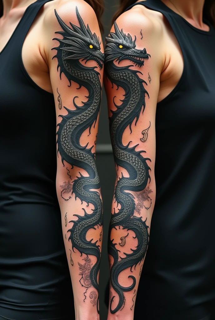 abstract leg dragon tattoo