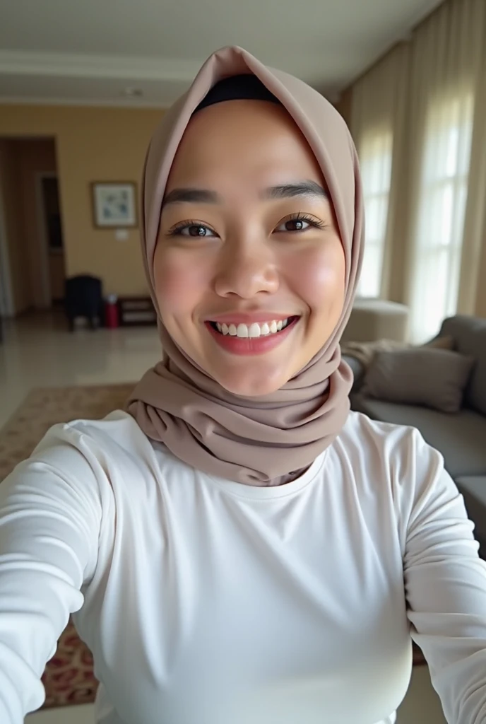 Portrait photo of a matured chubby malay girl, curvy, (laughing:1.2), hijab,malaysian, posing, look at a camera, nerd, spectacle, wear white shirt and short pleated skirt, wearing glasses, full body, room background, big breast,nighttime, backlit, epic realistic, hyper detailed, detailed skin texture, mole below eye, natural skin texture, mole in body, insane details, intricate details, accent lighting, soft volumetric light, bokeh, (dramatic light:1.2), (neutral colors:1.3), cross process, living room background, ((detailed realistic face and eyes)), good lighting, 8K resolution, Legs Wide Open, spread Legs, lying on bed, Liquid from the Crotch, Blushing, fat, wet body, wet cleavage, very wet body with water,