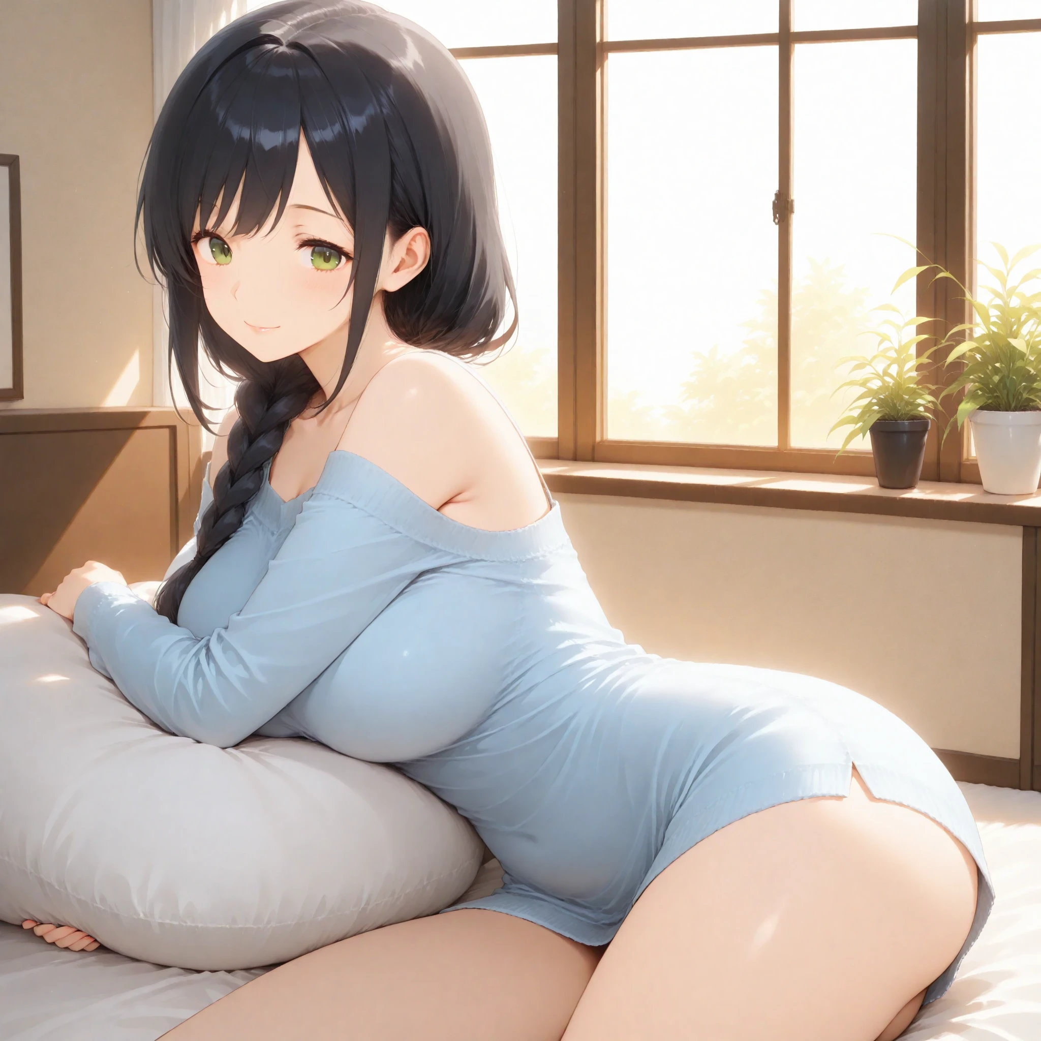 ((Highest quality)), ((masterpiece)), (detailed),Perfect Face,Strong light from the front,Teen sits naked on bed with legs wide open and showing off her pubic mound,