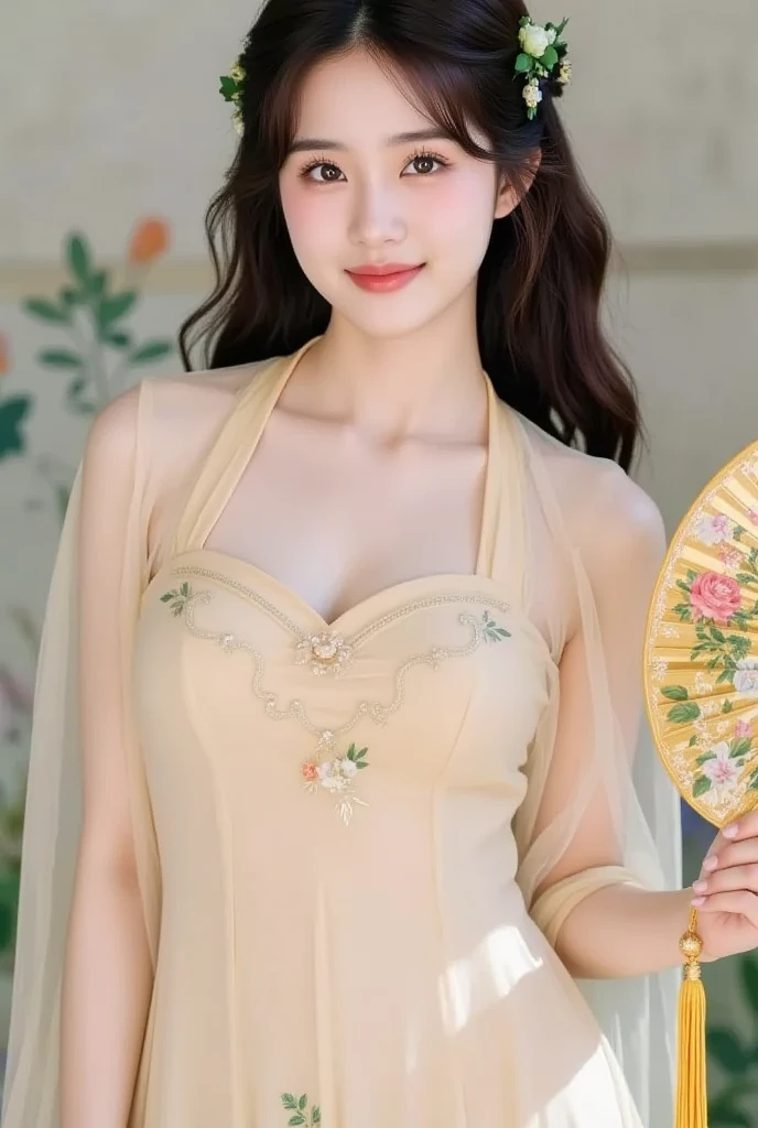 <lora:aoYemVietnameseDress_v3:0.7><lora:cuteGirlMix4_v10:03>,(8k, RAW image, best quality, masterpiece:1.2)1girl, black hair, blurred background, blurred foreground, depth of field, lips, looking at viewer, motion blur, outdoor, realistic, ((lotus dress)), half-wading, ((smiling)), blooming lotus,long sleeve, body, masterpiece,ultra realistic,32k,extremely detailed CG unity 8k wallpaper, best quality