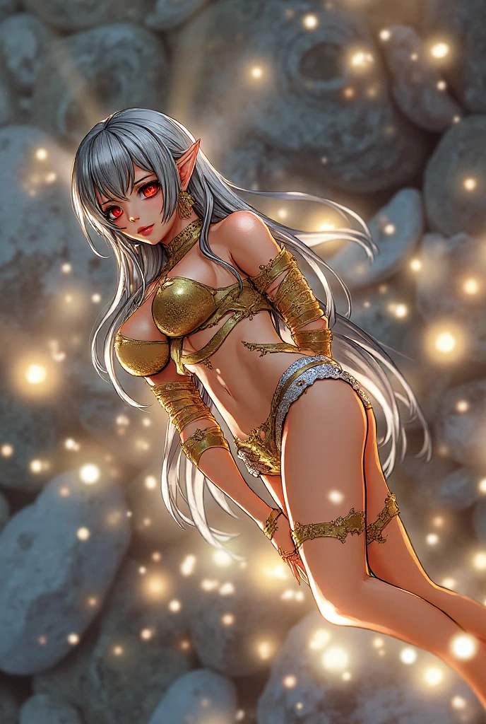 (masterpiece: 1.2, best quality), (1milf, soil), huge breasts, (Dynamic posture), (shiny skin, dark skin), demon girl, thin and lacy gloves, ( small demonic horns:1.1), (Lilith \(Darkstalkers\)), (Sahara Desert), fringe, (jewelry, golden ornament:1.15 ), large pelvis, blue ( pantyhose:1.1)
