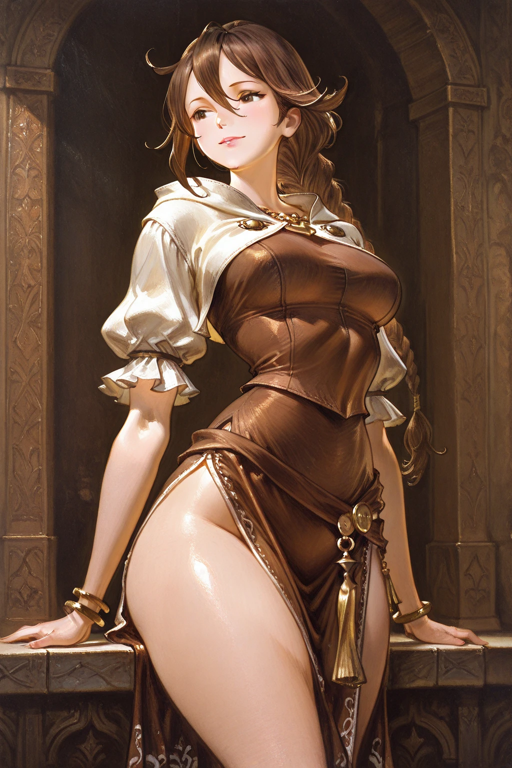 (masterpiece:1.8),(Highest quality:1.8),(Very detailed:1.8),(8K:1.8),(Ultra-fine Illustration:1.5),Cute Single Mature Woman,skinny,Small Ass,Straight twin tails,Flat Chest,Small breasts,(Shiny metallic gold,good,panties),,Gold Corset,choker,Gold Long Gloves,gold boots,(hilarious pose:1.5),stand,(Try on lingerie at the Gold Shop),Full body angle,