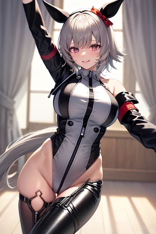 (Three Men)、female、(Photorealisticistic beautiful female )、16 years old、((Silver Hair))、Sparkling Eyes、Big Eyes、(Black circular earrings on both ears)、(shadow lady)、((Bullish face))、Black headband、(The tip of the hair is jagged upwards、ponytail)、Supermodel body type、tall、Stunningly beautiful、Blushing、((Open your mouth wide and scream))、((Panting as the penis is inserted))、(Beautiful nudes)、、(Highest quality、8k、32K、masterpiece、Hmph:1.3)、Ultra-high resolution,(Photorealistic:1.4),RAW Photos, Detailed face,, Nipples、 Natural Makeup,,Full and perfect breasts, Wet Hair、Sweat、Detailed Background, Written boundary depth, Beautiful shadow gradation、、Thin limbs、Thin thighs、((whole body))、Trimmed thin pubic hair、Sweaty body、(((Jail、Iron bars、prison)))、、Nipplesが見えている、((Squirting from))、((A man rubs his chest from behind))、(A man rubs her breasts from behind)、((Touch your pussy with both hands))、((Normal sex))、(Insert the male genital meridian)、((Three Men性に両腕を掴まれる))、((Handcuffed with both hands))、(Bold black leather long gloves、Black leather long boots)、((Suspended from the ceiling))、Torn black leather suit