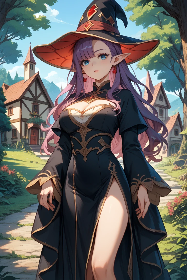 <lora:MadolcheQueenTiaramisu-06:0.9>, (extremely detailed:1.1),(highly detailed:1.1),(best quality:1.1),(masterpiece:1.1), QueenTiaramisu, 1girl, solo, heart-shaped pupils, purple eyes, cleavage, duel monster, jewelry, grey hair, hair ornaments, dress, choker, bracelet, puffy sleeves, puffy short sleeves, crown, brown dress, cape, high heels, outdoors, walking, holding, scepter, (holding scepter), <lyco:GoodHands-beta2 (1):1.0>, nice hands, perfect hands