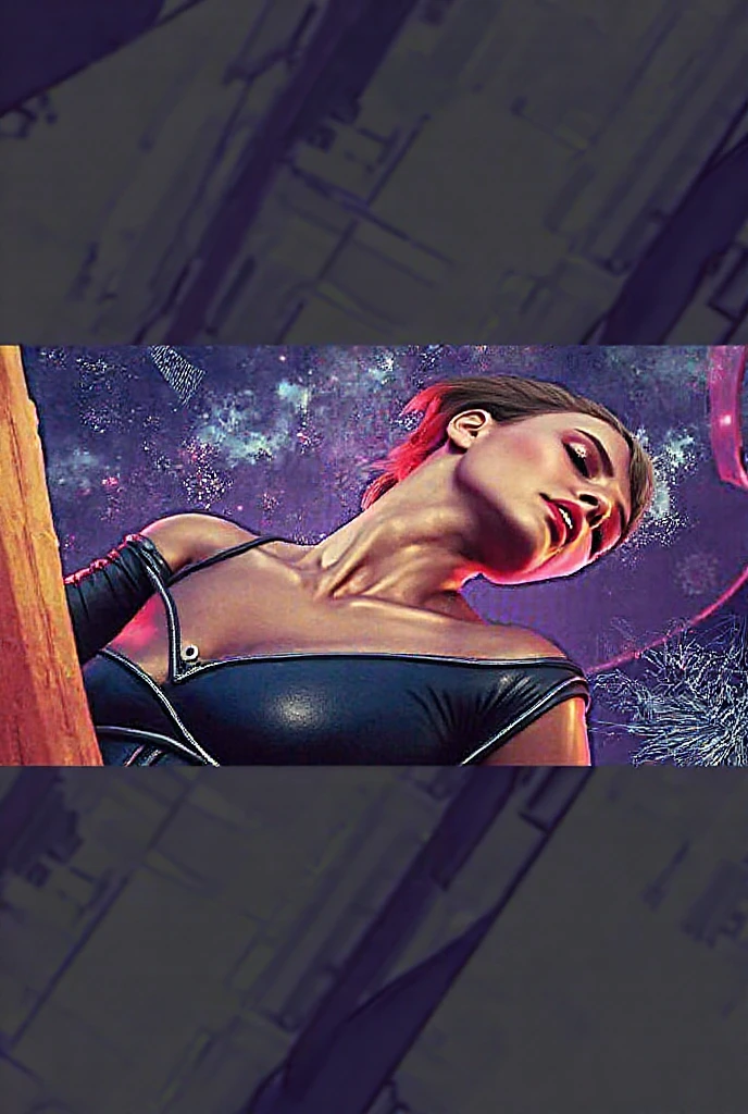 Jaimie Alexander, 25 anos, Corpo perfeito, parted lips, big tits, big booty, cabelos longos, Lingerie de cor Branca com rendas, (extremamente detalhado, obra prima, melhor qualidade, 8 K), intense illumination, neon lights, interstellar space background, hdr 12K