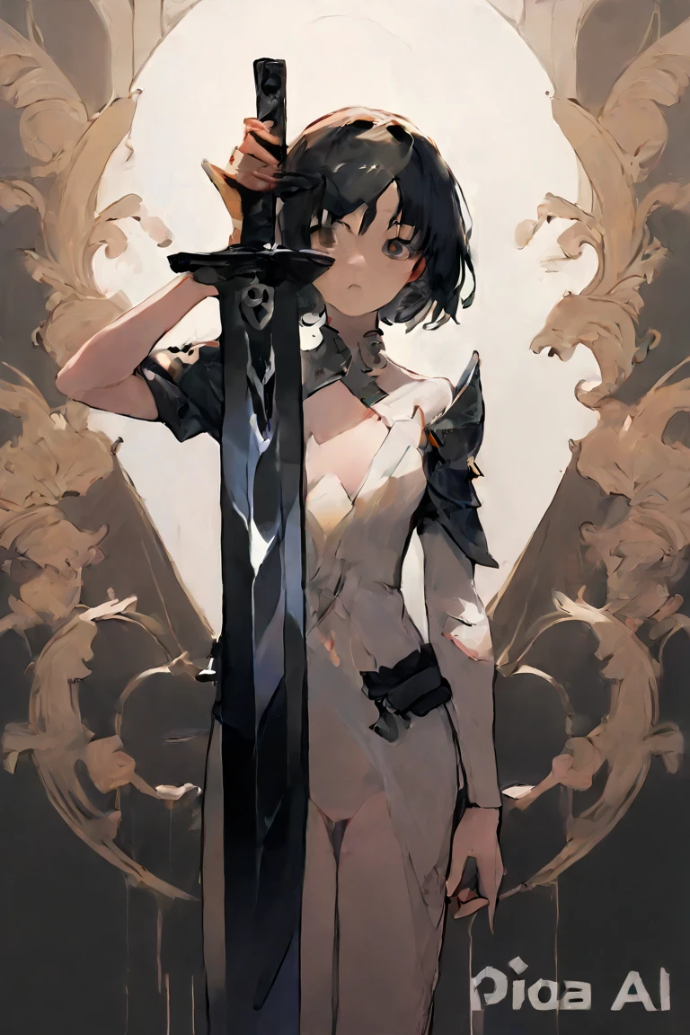 ((best quality)), ((masterpiece)), (detailed), perfect face ((best quality)), ((masterpiece)), (detailed), blank white background, plain background, white background, Bloodborne inspired, occult aesthetic, occult, detailed and intricate steampunk and detailed gothic, (zentangle, mandala, tangle, entangle), NSFW, torn clothing, Very dramatic and cinematic lighting, cosmic horror, grim-dark, side-lighting, perfect face, a beautiful goddess adorned and enshrined in armour, Bloodborne inspired , occult aesthetic , occult , detailed and intricate steampunk and detailed gothic , wielding a sword and holding a shield, NSFW, beautiful small breasts, small breasts, full body, whole body, body, plain background, white background, blank background, no background, white background NSFW, full body, whole body, head-to-toe