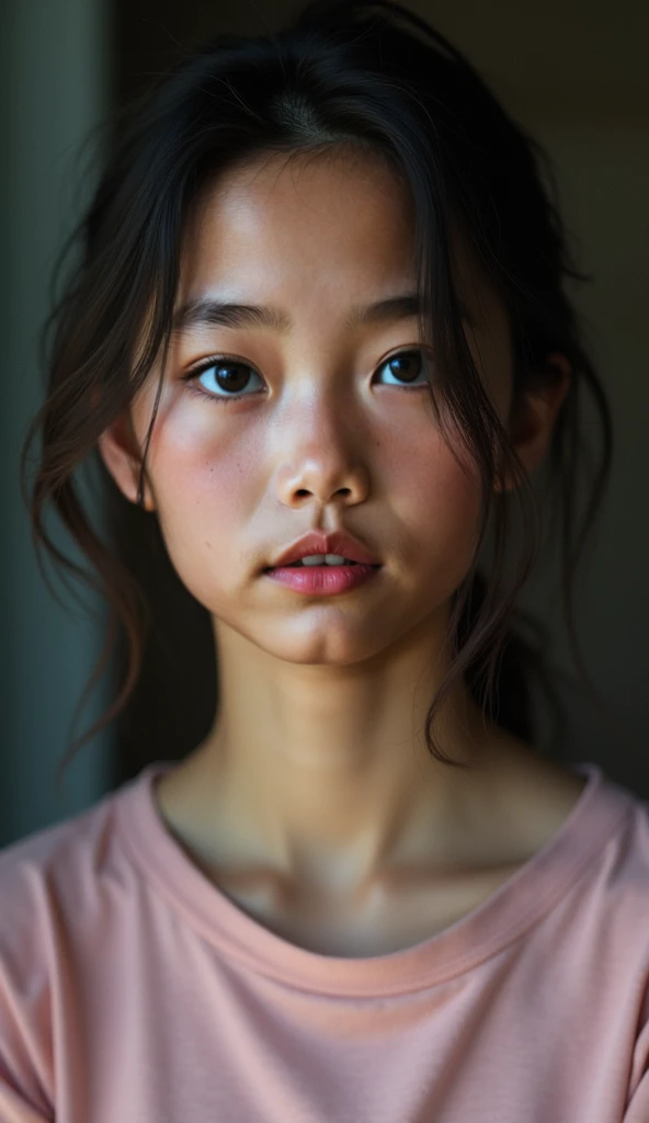 one Japanese beautiful girl, (a beauty 12 years oldの少女, Delicate girl:1.3), (12 years old:1.3),Angry expression，Photograph from the knee up，
break, (A shirt that shows through nakedness:1.3),
break, Very fine grain definition, (Symmetrical eyes:1.3),
break, (School changing room, Outdoor:1.3), 
break, Small breasts, Black Hair,  12 years oldの美少女,
break, (Eye and facial details:1.0),
break, (masterpiece, Highest quality, Super detailed, Detailed face, 8k)