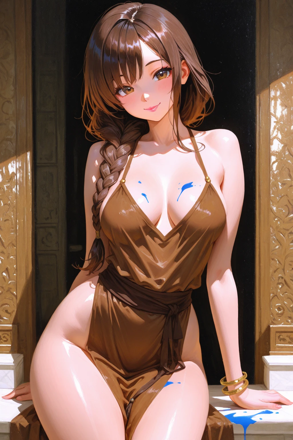 A beautiful girl ,golden micro bikini,beautiful girl,dark brown hair, anime goddess beautiful goddess , 古代のgoddess美しいファンタジー皇后)), goddess. very detailed, queen of goddess, highly detailed goddess shot, golden goddess, japanese goddess, movie goddess body shot, Young goddess, , trending on cgstation, goddess of Beauty,sexy photo pouch body,beautiful girl'rocket boobs,sexy,beautiful girl goddess,cute、Gekikawa、