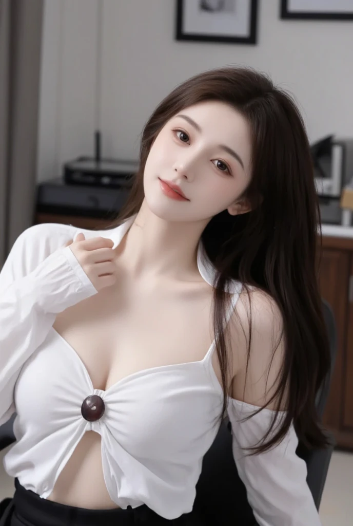 Realistic photos (1 lovely Korean actress) Long and straight hair, Light makeup, Medium breasts, Long skirt, close up, Canon EOS Clear Facial Features 8K High Resolution, Crisp details, Realistically