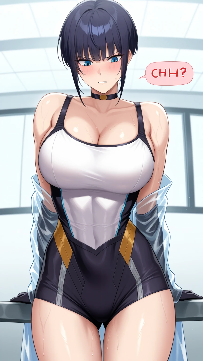 8K,high quality,animated,married woman,pale,beautiful,small face,clean,bright,eye highlights,beautiful line drawing. Black hair, white skin, brown eyes, flashy black dress, sleeveless clothing, arms raised to show armpits, arms raised to show armpits, depicted from head to belly,