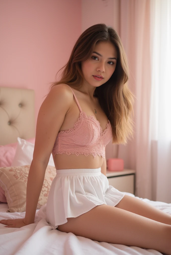 the Extremely Detailed CG Unity 8K Wallpapers、top-quality、ultra-detailliert、​masterpiece、realisitic、Photo Real、extremely detailed cute girl、16yr old、(((skirt lift by yourself)))、(Lifted by yourself)、panties on、((transparent small panties)), panties focus, transparent, red blush、parted lips、No clothing, looking at the viewers、Semi-body shot、((in a sunflowerfield))、(((with spreading legs)))