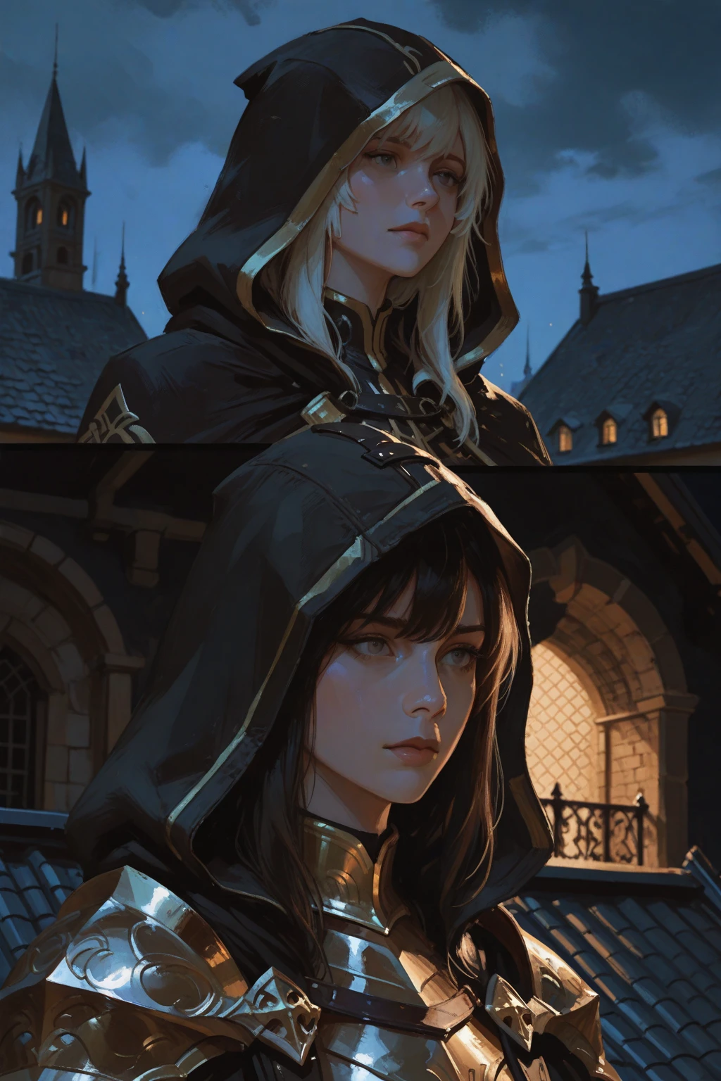(masterpiece:1.34), (best quality:1.36), (highly detailed:1.29), (8k, 4k, intricate:1.23), (high quality artwork:1.33), (ultra-high quality:1.36), (post processing:1.29), (sharp focus:1.11), (Unreal Engine:1.11), (high quality textures:1.1), (high quality shadows:1.2), a picture of a woman with a sword and a scarf on her head and a hood on her head, Artgerm, ultra detailed fantasy, a detailed painting, fantasy art, 1girl, black gloves, blurry, blurry background, blurry foreground, blush, bracelet, braid, breasts, cape, cloak, coin, depth of field, facepaint, gloves, hood, hood up, hooded cloak, jewelry, large breasts, light particles, lips, long hair, looking at viewer, motion blur, out of frame, photo \(medium\), single braid, solo focus, sweat, sword, weapon<lora:add_detail:1> <lora:epiCRealismHelper:1> <lora:SDXLrender_v1.0:0.4>