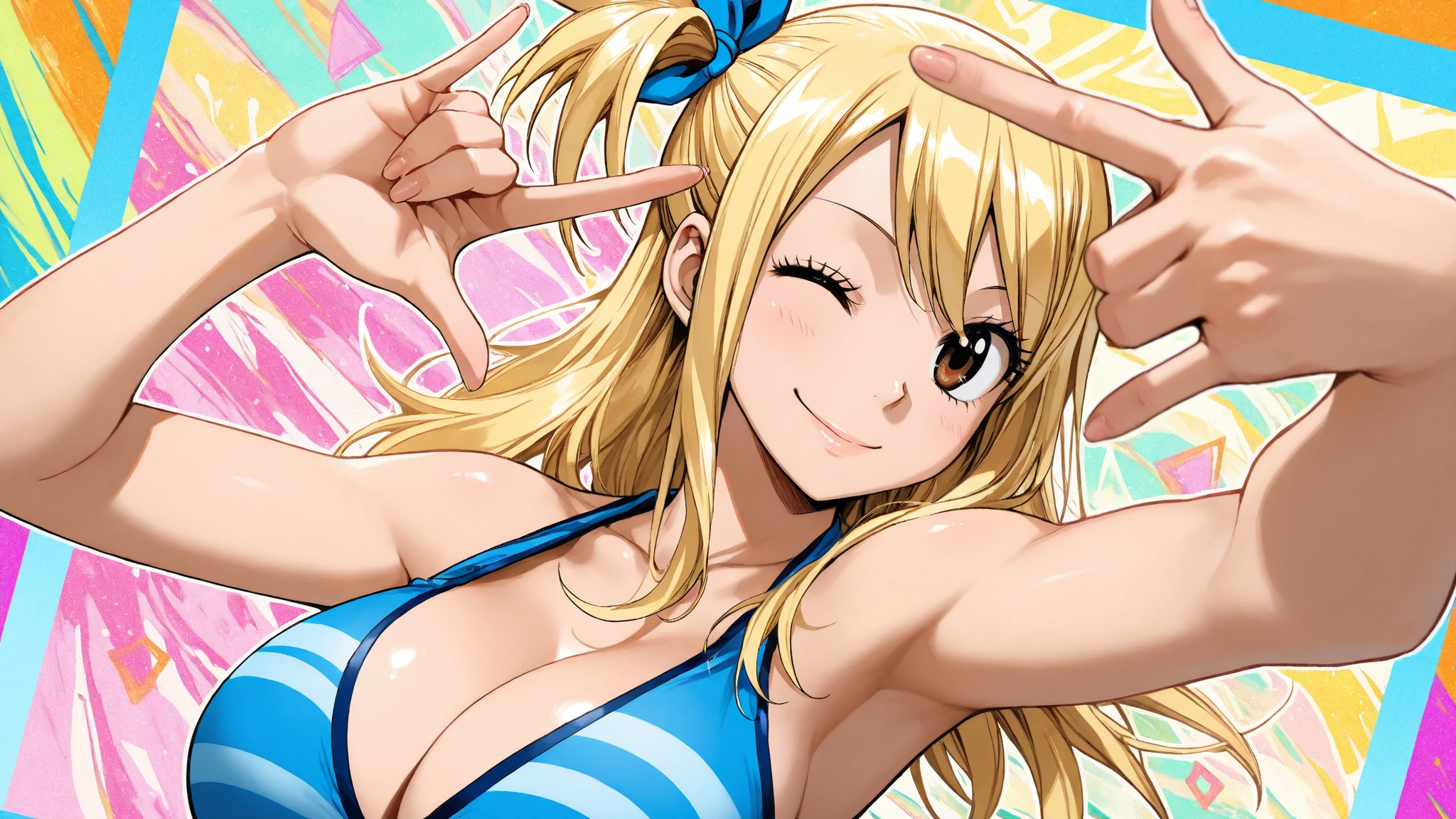 arms up,tie her both wrists together