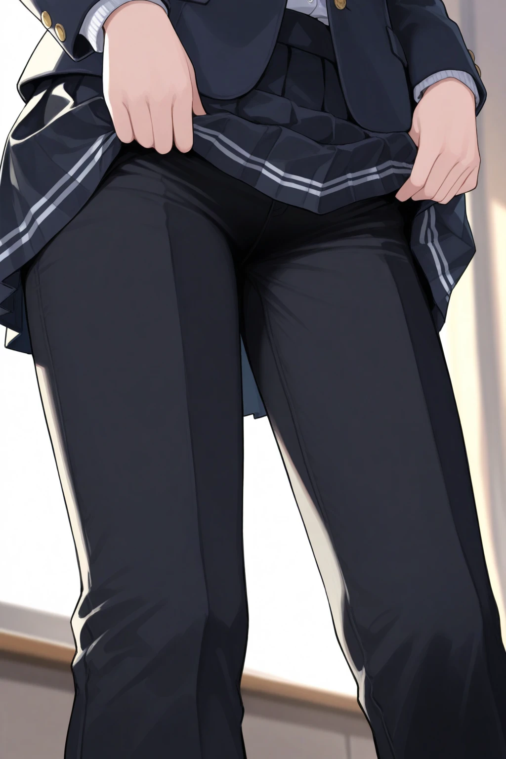 1girl, 2d, anime style, skinny body, Anime girl wearing crop top, pantyhose, thong, kneels, light grey short hair, pose picture of her sexy pose, highly detailed, 8k, character sheet, white background, best quality, from behind, open pussy