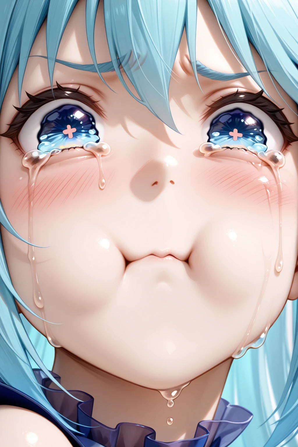 (masterpiece:1.2、Highest quality、masterpiece)、1 female、alone、classroom、Day、stand、Green Hair、ponytail、blue eyes、(Completely naked:1.4)、(Dark Skin:1.4)、Big Breasts、pantyhose、Earrings、lipstick、Sweaty、Scrunchie、Round 1、blush、(Climb on top of a guy and have sex:1.5)、(Ahegao:1.2)、(tongue:1.2),(Face close-up),(Cum on face and hair:1.2),(Tears of joy:1.4),(Maid:1.3),(penis:1.6)