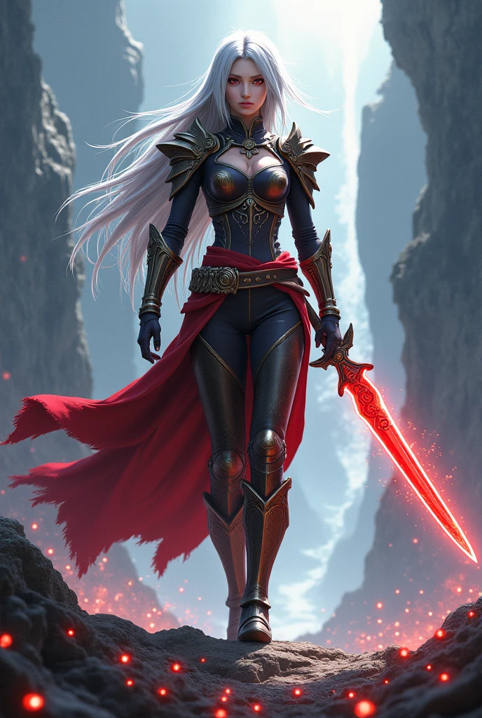 woman strong, medieval cybernetic armor, long skirt and silver shoes. Daggers with intense shine. Anime
Destruction Scenario