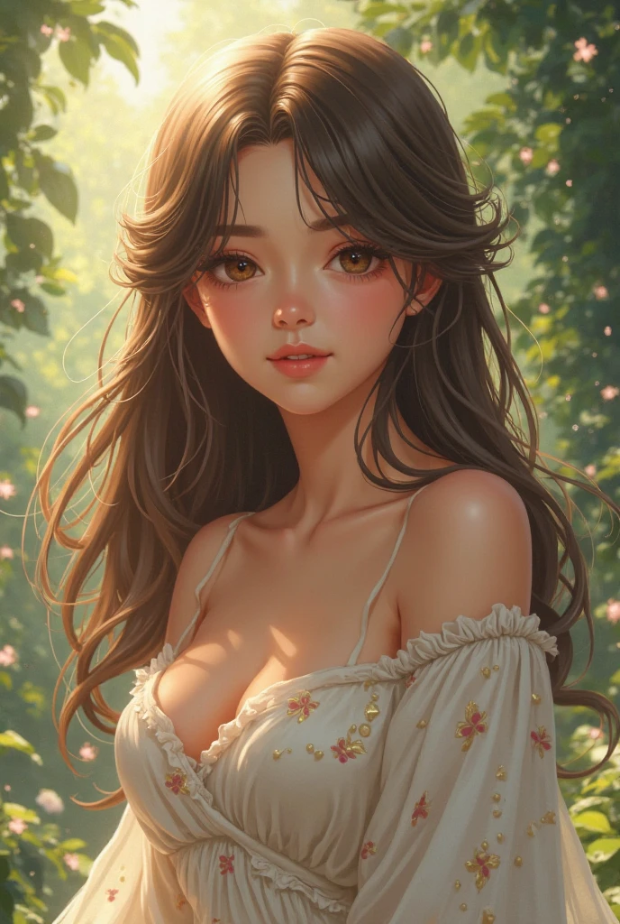 I am jude, a girl with a slim figure and soft features, such as my heart-shaped face. I am is pale and my eyes are exact color of walnuts. My hair is brown, the color of a willow tree. The hairstyle I wear is braided horns. I have fuller breasts and larger hips. And I am 5’5 tall.