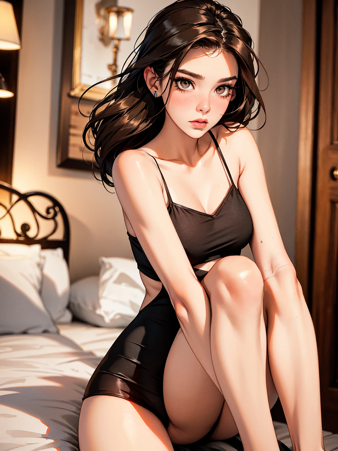 woman,Sexy,White lingerie,whole body