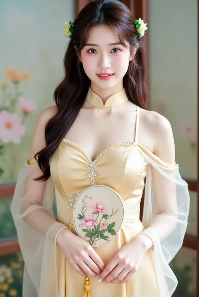Giorgione painting style,Arguments of two female Philosophe,math、astronomical machine、astronaut、roses in vase、fruits、Cute trinkets、smile、ancient greek costume、Background is a forest lake at night 、Clothes that stretch your shoulders、A big smile、beautiful bare skin、A detailed representation of the seducing woman throughout her body.