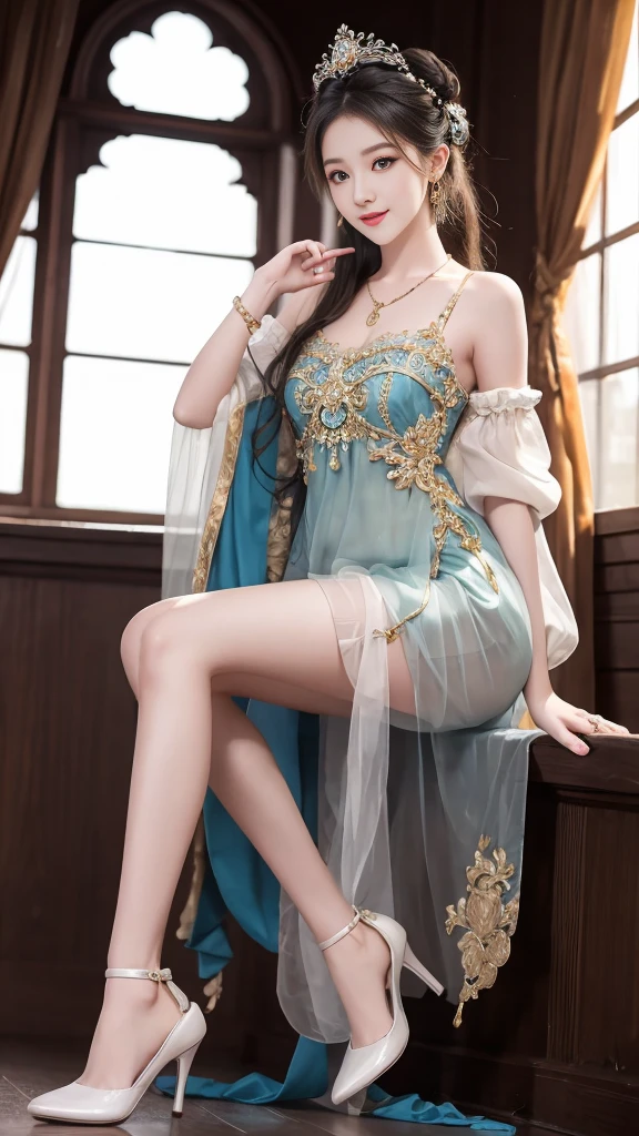 Hyper-realistic 8kcg，s the perfect face，perfect pubic，Clean，tmasterpiece，professional work of art，Famous works of art，cinmatic lighting，cinematicbloom，s the perfect face，beauitful face，fanciful，Dreamy，unreality，scientific fiction，Beautiful clothes，Lace、Lace trim、Lace-trimmed leg wear、（abundance：1.4）、prestige、Luxury、jewely、diamond、gold、pearls、Pedras preciosas、sapphires、Red Jewel、emeralds、complexdetails、delicate patterned、big breasts enchanting、Cleavage is seductive、，big breasts enchanting，Hairstyles，choker necklace，耳Nipple Ring，bangle，armlets，The halo（(,1girll，pov，Large breasts，no brassiere，with no underpants，no pant，sem blusa