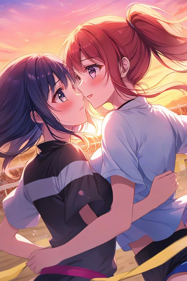1 femal, small kid, asian, cute slanty eyes, full sleeve geisha tattoos on right arm, teardrop tattoo under eye, hip hop clothes, realistic lips, oversized white t-shirt, arms crossed propping up breast, hourglass figure, cat ears, on the street corner, pistol tucked in pants, light brown hair, purple eyes, laughing, red hair, slit pupils, peaked cap, best quality