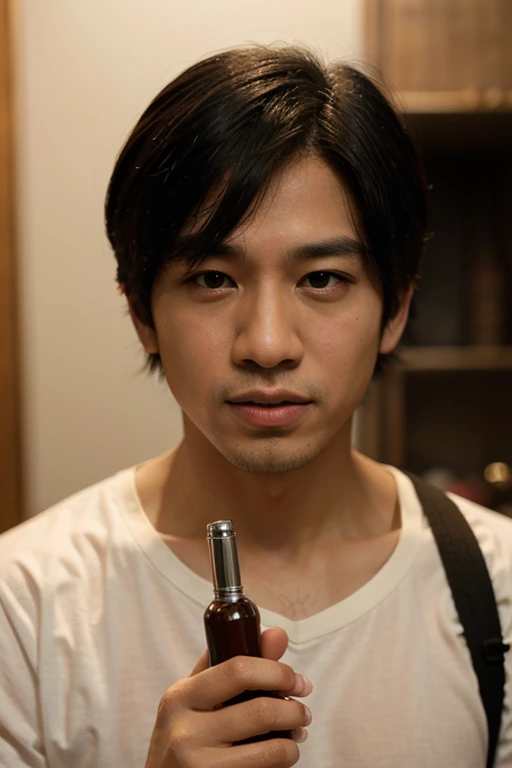 During the filming of the movie、Caught in an explosion、Covered in soot and in tatters、 actor boy