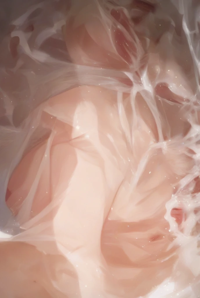 Hot Girl with large breasts covered in gallons of white cum 