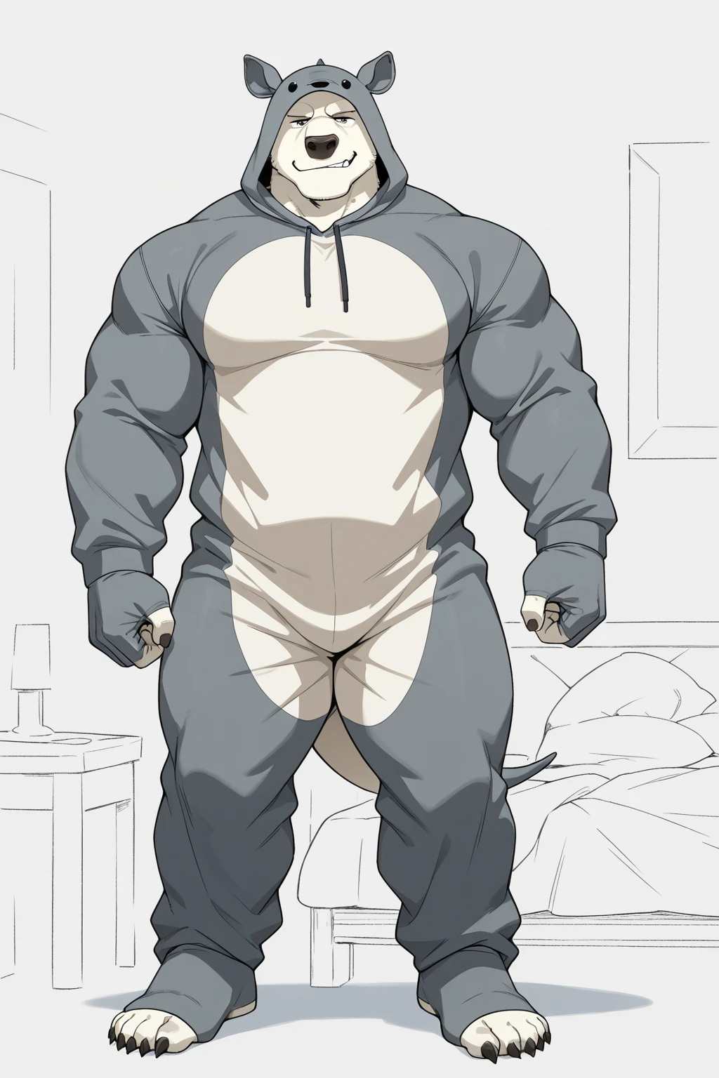 ((Perfect anatomy, detailed eyes, detailed legs, detailed arms, detailed body, detailed face)), Sangheili, 1male, burly, dark gray skin, dark body hair, excessive body hair, huge pecs, big butt, very wide hips, massive bulge, jockstrap, blushing, sweating heavily, seductive eyes, dynamic pose, bedroom, by Zackary911, Zackary911