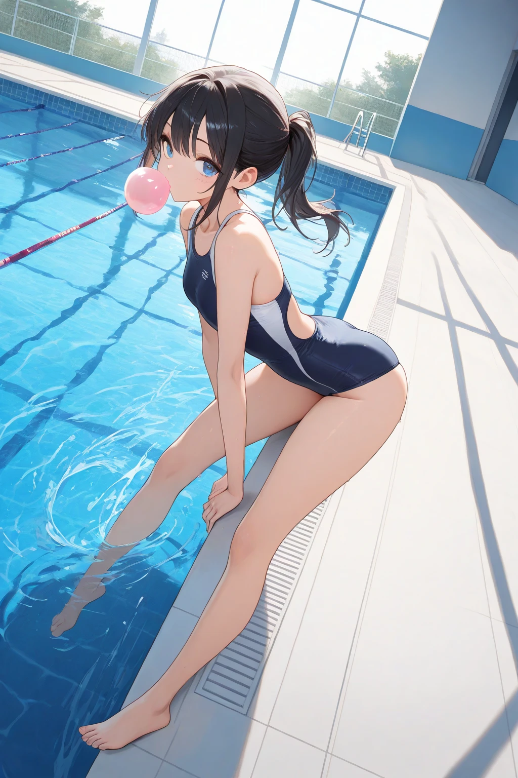 swimming、competition、Swimsuit、angle from behind