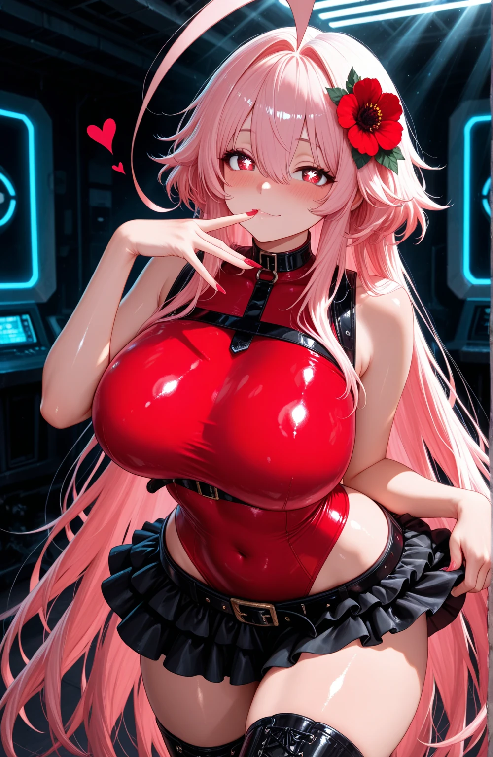 best quality, insanely detailed, nino nakano, breasts, blush, bedroom background, looking at viewer, cheerful eyes, masturbation, pussy, nsfw,arousal, tight latex suit