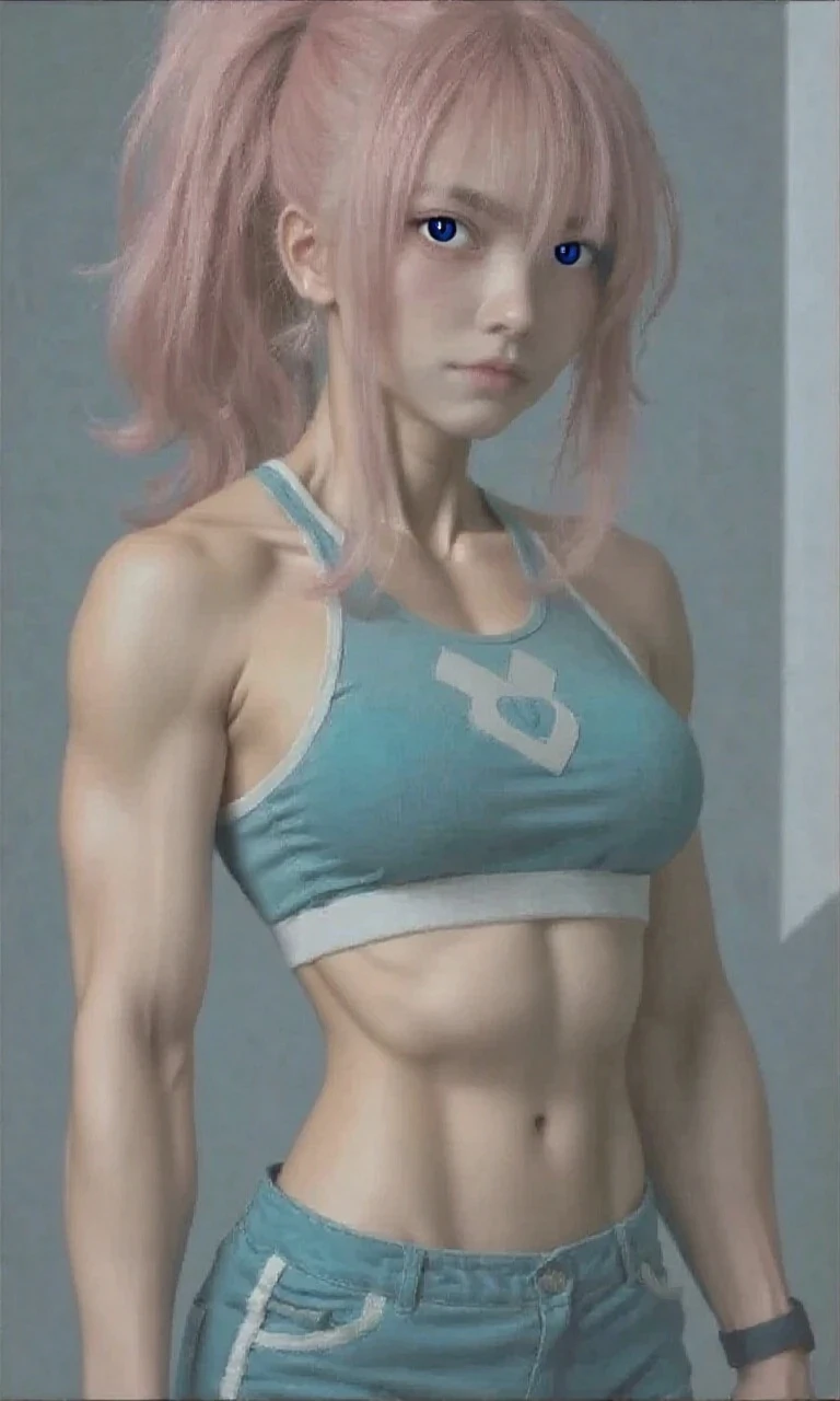 (Best Quality,hight resolution:1.2),Detailed chest,Perky nipples,(Provocative,Erotic,obscenity:1.1) Atmosphere,big butts,(Thick,Toned:0.9) thighs thighs thighs thighs,T-back underwear that digs into your butt,Pale white lingerie,Pink hair color,give a naughty vibe、musculature、Female Warrior、Longhaire、stick out buttocks