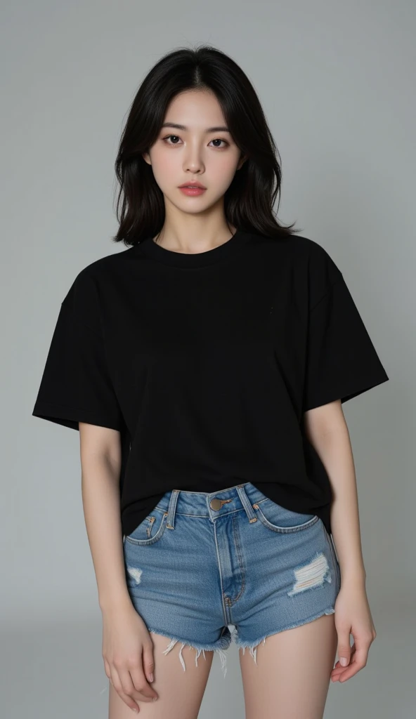 Black Bob、Black T-shirt、jeans、kind、17 years old、female、Sexy