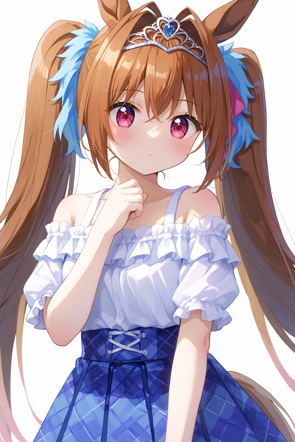 best_quality,masterpiece,<lora:CURA_SDXL_V1:1>,sawai natsuha,solo,1girl,long hair,smile,open mouth,dress,blue eyes,brown hair,:d,shoes,two side up,socks,looking at viewer,blush,ribbon,sleeveless,see-through,jewelry,white socks,collarbone,white dress,bangs,teeth,sleeveless dress,very long hair,pink ribbon,hair ribbon,