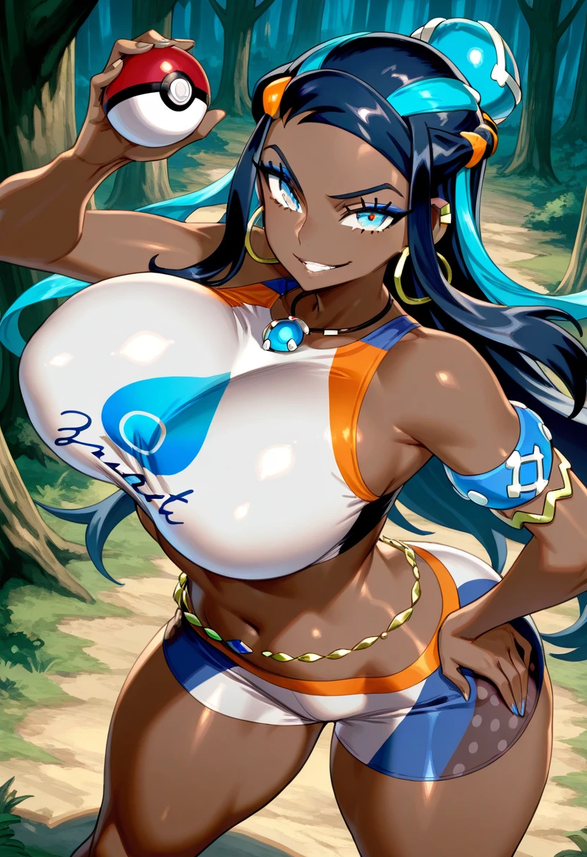 Queen Opala  the busty queen from Legend of Queen Opala black skin, looking like a hot babe,gourgeous goddess,beautifull,cute face with a large,curvy voluptuous body, massive breasts, thick thighs wearing revealing clothing