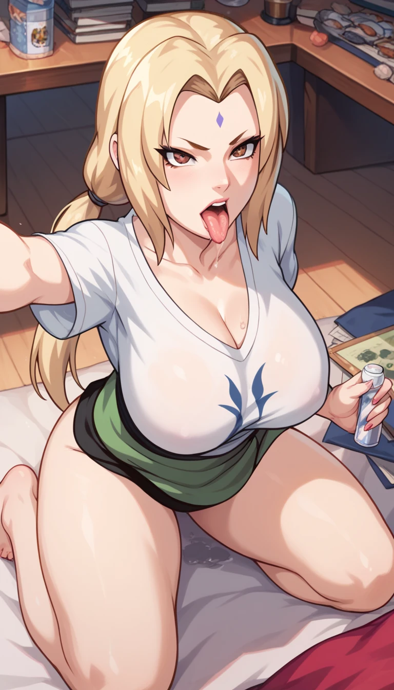 nsfw,1 person,Sweat,White Breath,solo,,Pokémon,Lillie,Groin bulge,naked,Valley visible,Sit on a chair,room,((Big Breasts)),Inverted nipples,Put your elbows on the desk