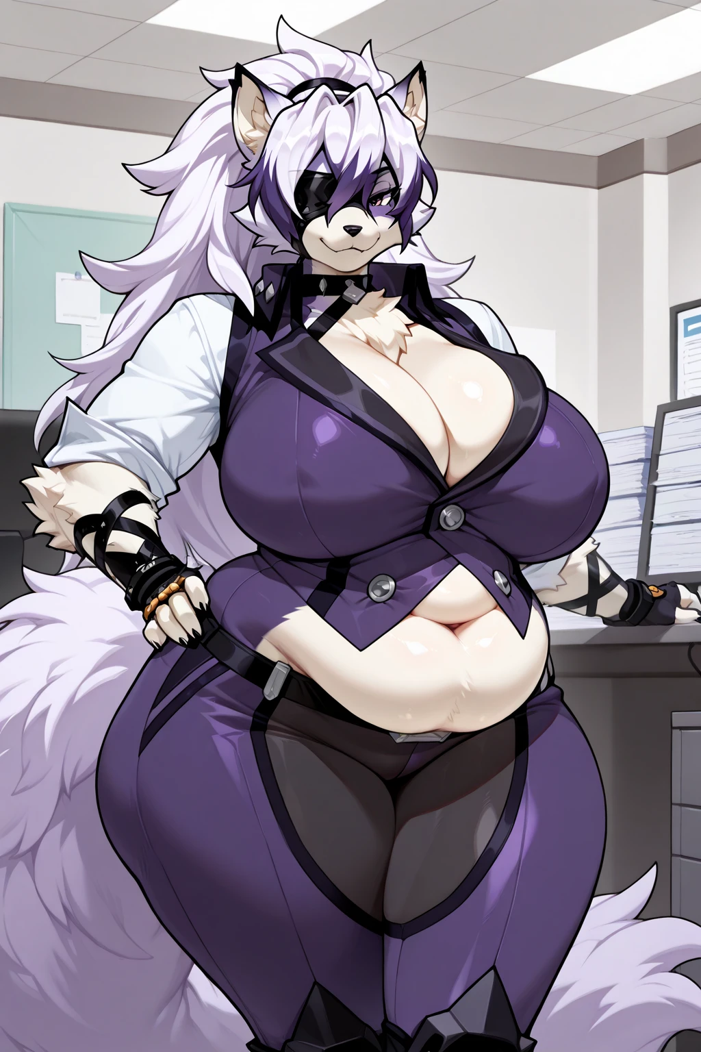 score_9, score_8_up, score_7_up, score_6_up, score_5_up, source_anime, roxanne wolf, animatronic, animatronic legs, animatronic arms, animatronic hands, studded collar, studded belt, sitting, indoors, room, dark setting, huge overfilled breast_implant, huge keep_inflating_Extrem_like a blimp, silicone_tank extremely huge inflated Breast extremely huge inflated muscles, large Breast Augmentation Implants breast, large inflated lips, large inflated hips,