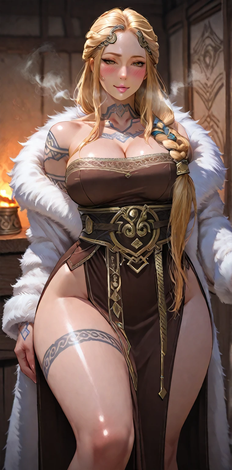 sensual, long blonde hair, thick thighs, 8K, 4K, highest quality, High resolution:1.2), cute anime face, noise reduction, shining blue eyes, gentle smile, Gentle eyes、(((whole body)))、toned abdominal muscles, muscular arms, muscular legs, young face, anime eyes, (((big breasts、Breasts that are about to burst)))、(((sophitia)))