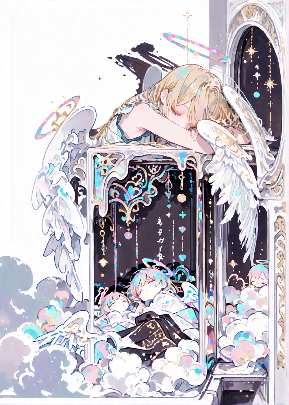 ((Лучшее качество)), ((шедевр)), (подробный),  girl on the bed