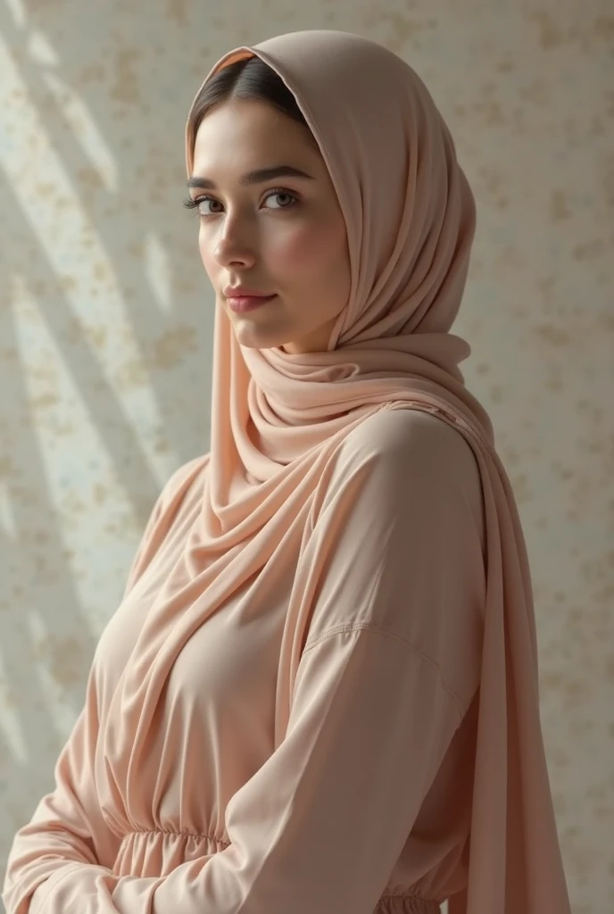 ((best quality)), ((masterpiece)), (detailed), 1girl, off-shoulder sweater, hijab
