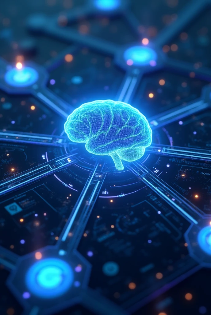 a close up of a computer circuit board with a blue brain on it, a cpu with human brains, neuromorphic chip, brain connected to computer, electronic brain, brain computer interface, neurochip, brain interface, circuitry visible in head, artificial intelligence machine, strong artificial intelligence, neural machine, artificial intelligence, artificial intelligence!!, brains