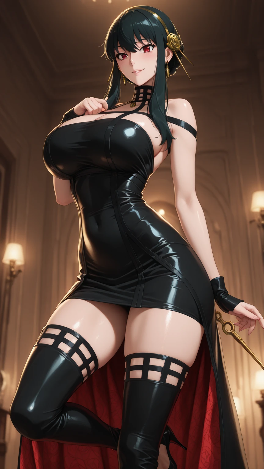 beautiful detailed eyes,beautiful detailed lips,extremely detailed eyes and face,longeyelashes,voluptuous figure,confident pose,gorgeous outfit,sensual atmosphere,soft lighting,erotic art style,vibrant colors,highres,ultra-detailed,professional,photorealistic,bokeh