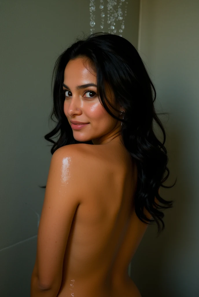 Average looking. 60 year old filipino lady naked, in front of mirror, posing,