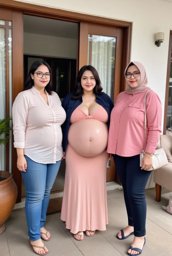 3beautiful women ,pregnant,hijab,smile ,eropan,asia,thick body,curve body,sexy body,shap body,pake bikini motif ungu,merah,putih,kuning,pingk,silver,biru,sedang di hotel
