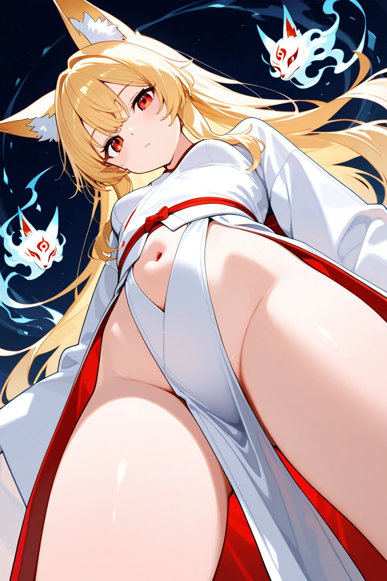 Highest quality I have long hair Yakumo blue Red eyes Odd Eye naked Masturbation ejaculation