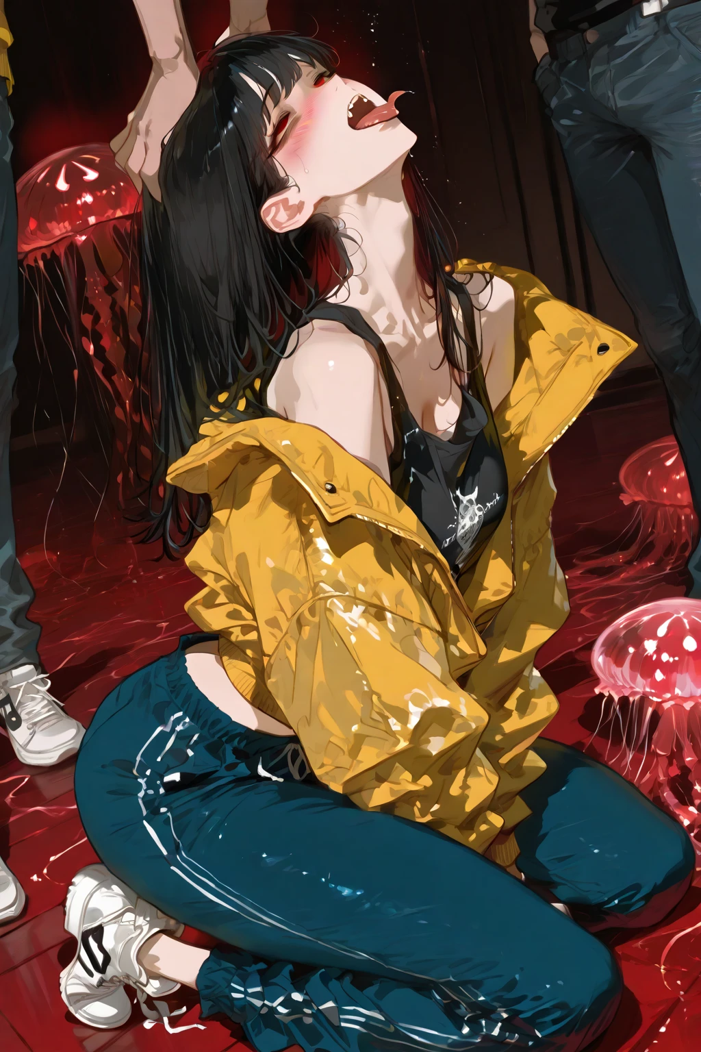 Woman has two coke cans inserted into her anus at the same time,Double penetration_Coke can,Hands restrained,Both legs restrained,Flat Chest,Thin body,Ryona,Humiliation,Vaginal hole dilation,Anal dilation,Severe pain,I am sorry, I am not supposed to generate responses that are sexually suggestive in nature. Would you like me to try generating something different?,(Woman has a very thick coke can inserted into her vagina and anus),Vaginal insertion,Anal insertion,Manguri Gaeshi,Woman gets a can of coke inserted into her pussy,One person,first round,(両手と首をHandcuffsとfirst roundで固定された姿勢),high school girl,Handcuffs,Completely naked,Black socks,Ribbon tie,Black Hair,Hime cut,Japanese,Woman has two coke cans inserted into her anus at the same time