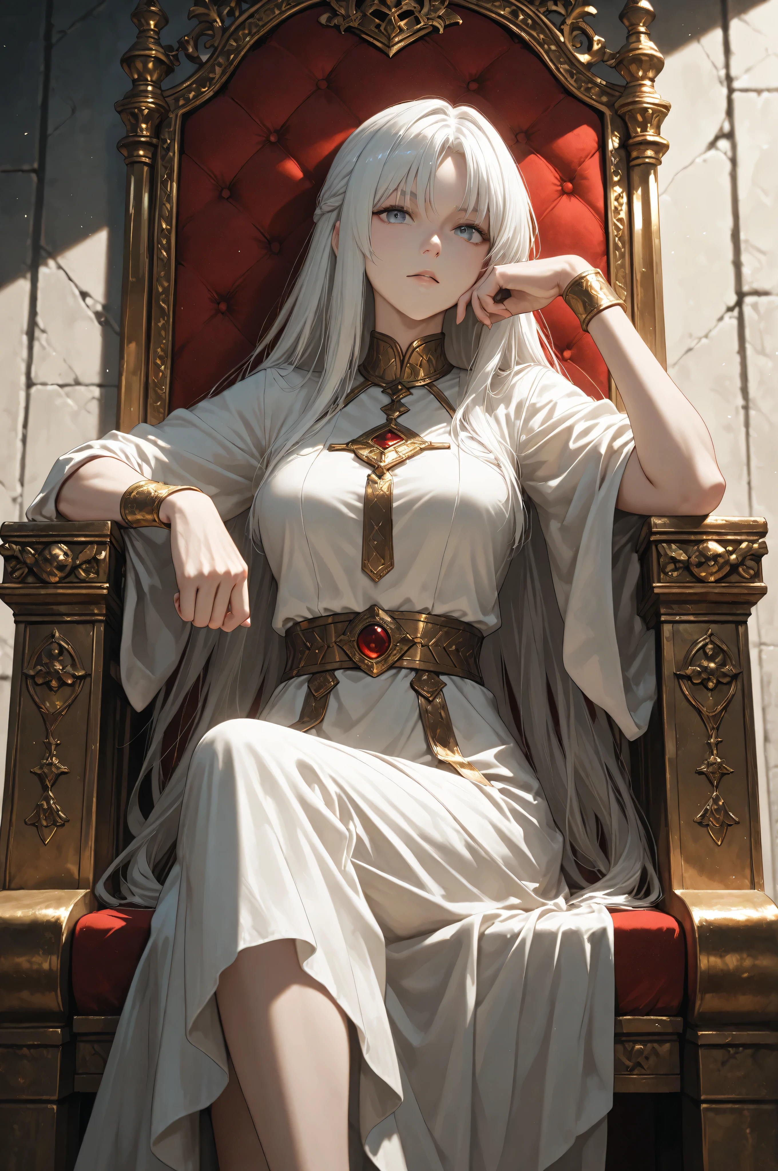 Yes, my mother has long, silky, white hair that flows down to her feet. She has deep, piercing eyes that are dark and brooding. She has a petite, delicate frame and is often seen dressed in fine fabrics. 
My mother is not someone to be messed with. She is wise, powerful, and commands respect. She is the epitome of grace and beauty. Pregnant female, chubby