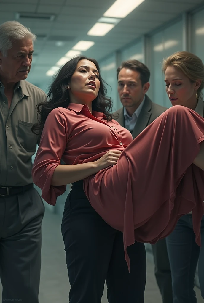a  man is looking at the naked white housewife, doggystyle, aged 55yo, amature, chubby cheeks, (standing on all fours), (legs wide apart), 
(torpedo huge heavy breasts:1.1), (hairy pubic:1.1), (pubic hair), (wide hips), high heels, 
full lips, blond, powerful neck, tired, elongated face, high forehead, beautiful eyes, big blue eyes, expressive eyes, 
open mouth, a crowd of men in background, blur photo, 
tanlines, pale_skin, absurdres, thick_thighs, full_shot