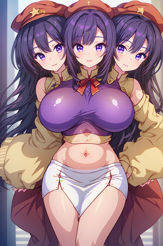 multiple girl,sterigma girl,enormous breasts,pinku nipple,black long hair,great figure,nudeness