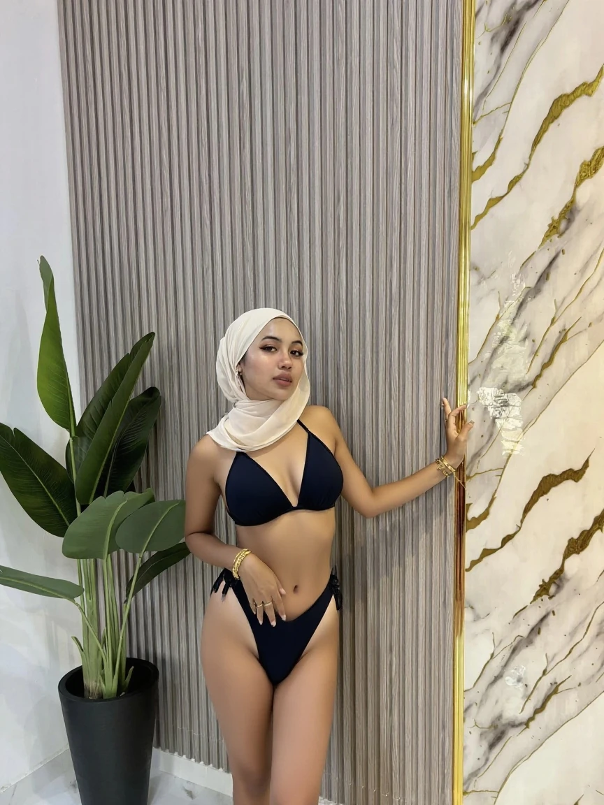 ((HIJAB)), ((YELLOW LINGERIE)), ((SHORT HIJAB)), Portrait photo of a matured chubby malay girl, curvy, (laughing:1.2), hijab,malaysian, posing, look at a camera, nerd, wear white shirt and short pleated skirt, full body, room background, big breast,nighttime, backlit, epic realistic, hyper detailed, detailed skin texture, mole below eye, natural skin texture, mole in body, insane details, intricate details, accent lighting, soft volumetric light, bokeh, (dramatic light:1.2), (neutral colors:1.3), cross process, living room background, ((detailed realistic face and eyes)), good lighting, 8K resolution, Legs Wide Open, spread Legs, lying on bed, Liquid from the Crotch, Blushing, fat,
