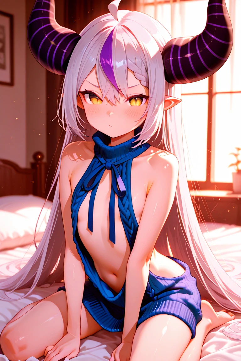 Browsing Caution,masterpiece,Highest quality,High resolution,Very detailed,One girl, Shiro \(no game No life\),Long Hair,Multicolored Hair,Hair between the eyes,Gradient Hair,Yellow Eyes,Flat Chest,, 11 years old, Revealing costumes,Embarrassing,blush,stand,Walking around the city,squint,sexual excitement,Hold your crotch with your hands, with own hands, Knee socks vibrator thigh vibrator, Composition from behind
